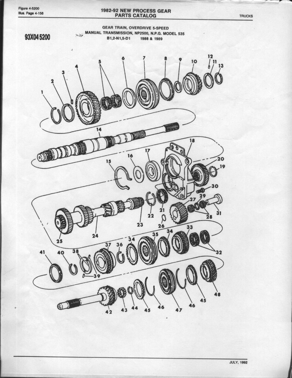 New Venture 535 Gear Train